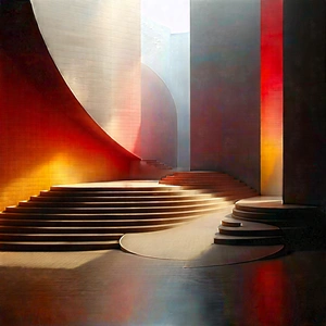Abstract Concept Art: Conceptual Representation Of Separation With Large, Curved