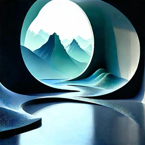 Futuristic (digital:1.17) Workspace With Image, There