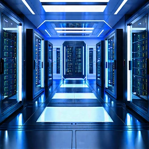Futuristic Server Room With Image, There