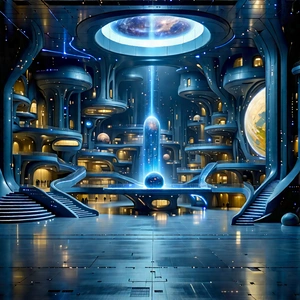 Futuristic innovation hub