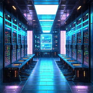 Futuristic Server Room With Image, There
