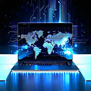 Laptop With Data Visualization With Laptop Computer