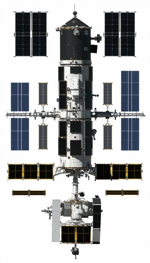 A Large Spacecraft Is Shown In A White And Black Image