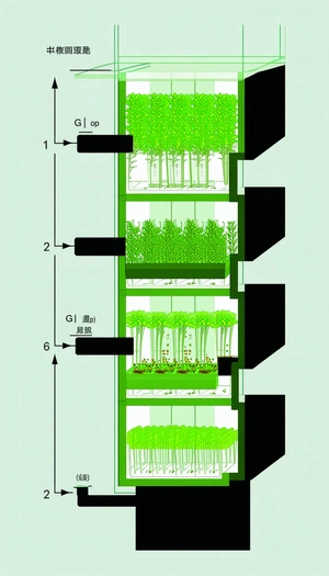 A Vertical Garden With A Variety Of Plants Growing In Different Levels