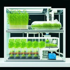 A Large, Multi-layered Greenhouse Filled With Various Plants