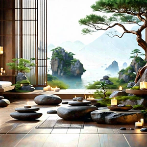 Lifestyle Octane Render: Wellness Scene With Aromatherapy With Beautifully Designed