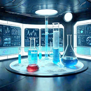 Futuristic Research Laboratory With Image, There