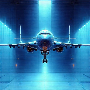 Aerospace Technology In Research Center With Large Blue