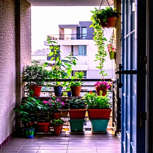 Lifestyle Hdr Photography: Balcony garden with plants and natural elements