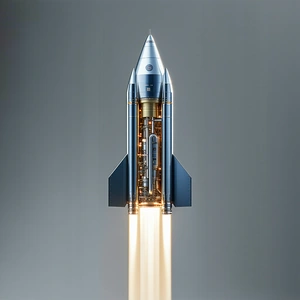 A Rocket Is Shown In A Close-up Shot, With Its Engine And Exhaust Visible