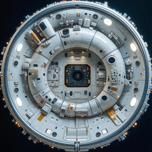 close-up spacecraft, likely space station