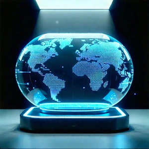 Financial Technology In Design Studio With Large, Illuminated