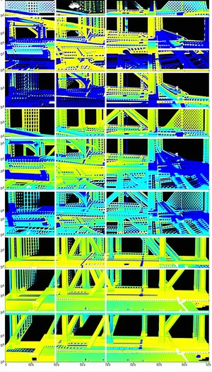 collage various architectural structures