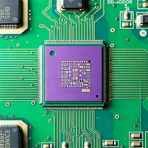 Tech Drone Photography: Close-up of microprocessor