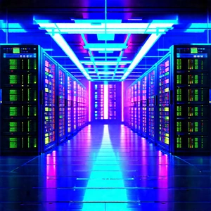 (futuristic:1.49) Server Room With Image, There