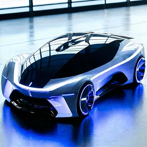 Innovative Electric Vehicle Design With Futuristic Parked