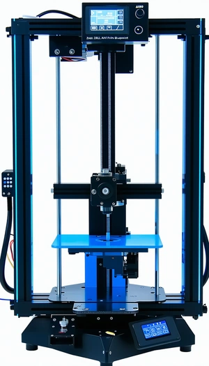 A Blue And Black 3d Printer Is Sitting On A Table