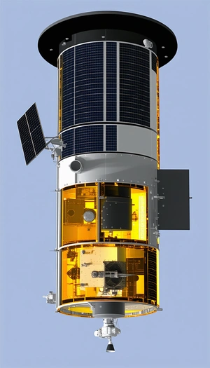 A Large Satellite Is Shown In A Close-up View