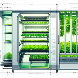 A Large, Modern Greenhouse Filled With A Variety Of Plants