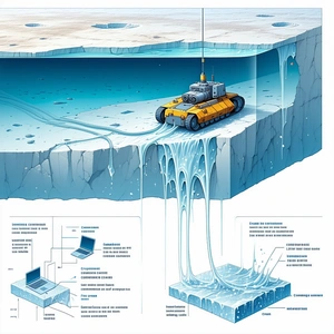 A Cartoon Illustration Of A Yellow Tanker Truck Is Shown Driving Through A Frozen Lake