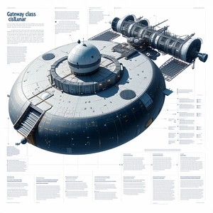 A Large, Round Spacecraft Is Shown In A Diagram, With A Large Dome On Top