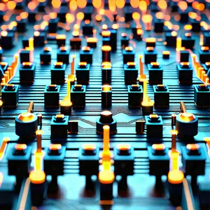 Close-up Of Sensor Array With Close-up Computer