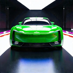 Automotive Technology In Design Studio With Green Sports