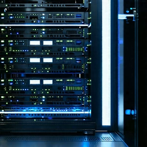 Server rack with holographic projection
