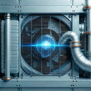 Close-up of cooling system