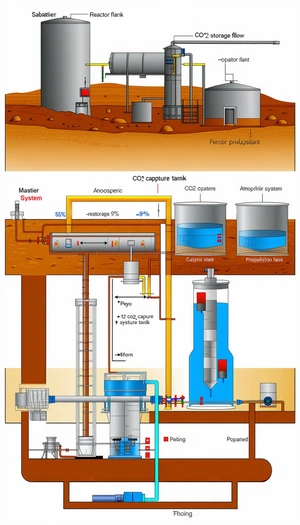 A Diagram Of A Water Treatment Plant, With A Focus On The Water Purification Process