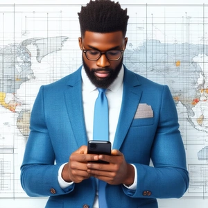Business Diagram Style: Legal professional using smartphone