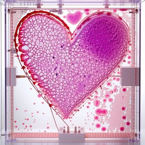 A Heart-shaped Sculpture Made Of A Purple Substance, Possibly A Piece Of Art Or A Medical Model