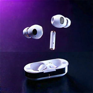 Wireless Earbuds With Digital Artwork With Close-up Pair