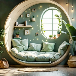 Lifestyle 3d Render: Reading Nook With Minimalist Decor With Image, There
