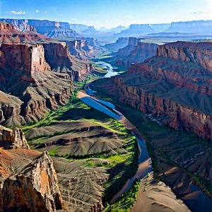 Nature Lithograph: Aerial View Of Canyon System With Breathtaking View
