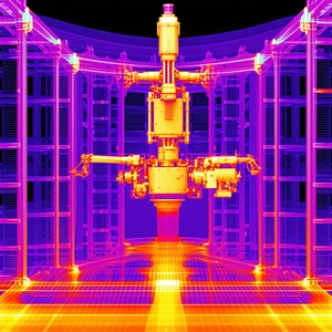 The Image Is A 3d Model Of A Large Machine, Possibly A Robot Or A Piece Of Machinery