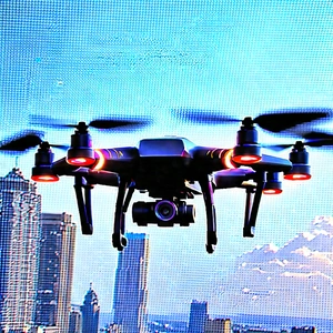 Drone With (digital:1.11) Artwork With Drone Flying