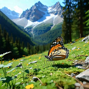 Nature Aerial Photography: Butterfly In Mountain Terrain With Beautiful Butterfly