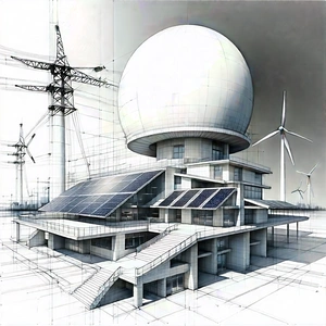 Innovative Renewable Energy (design:1.4) With Large White