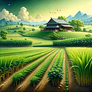 Agricultural Technology In Design Studio With Lush Green