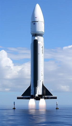 A Large Rocket Is Sitting On A Launch Pad, Ready For Takeoff