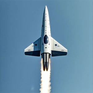 A White Fighter Jet Flying Through The Sky