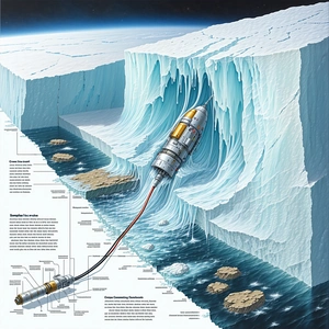 A Spacecraft, Possibly A Submarine, Traveling Through The Ocean