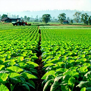 Tech Digital Illustration: Agricultural Technology In Field Deployment With Large Field