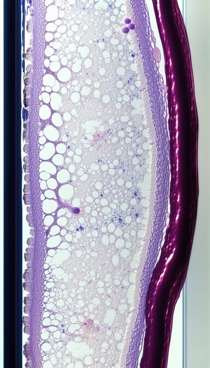 A Close-up View Of A Purple Plant With A Large Purple Vein