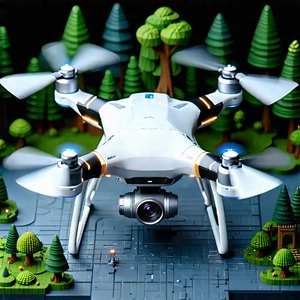 Drone With User Interface With White Drone