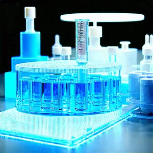 Healthcare Technology In Modern Laboratory With Blue Measuring