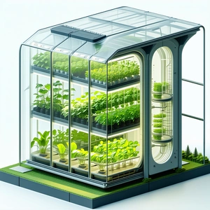 A Large, Multi-layered Greenhouse Filled With A Variety Of Plants