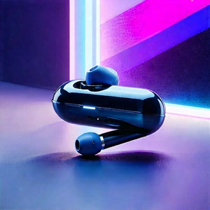 Wireless Earbuds With Streaming Content With Blue Black