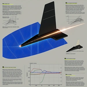 The Image Is A Poster That Features A Black Airplane With A Blue Background